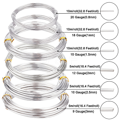 6 Rolls 6 Size Aluminum Wire FIND-BC0003-86A-1