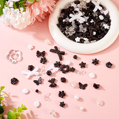 100G Transparent & Opaque Acrylic Beads TACR-TA0001-57G-1