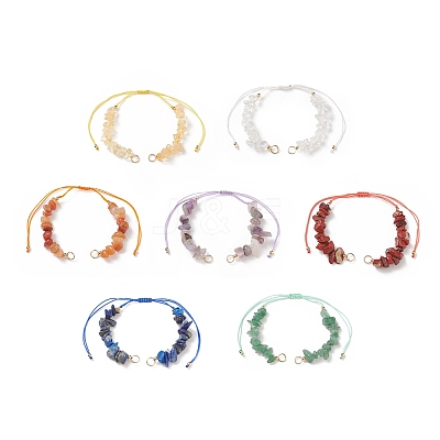 Natural Tumbled Gemstone Chip Beaded Bracelet Making AJEW-JB01138-1