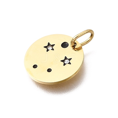 Twelve Constellations 304 Stainless Steel Enamel Pendants STAS-A148-01G-09-1