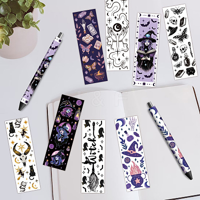12Pcs Plastic Rub on Transfer Stickers DIY-WH0611-016-1