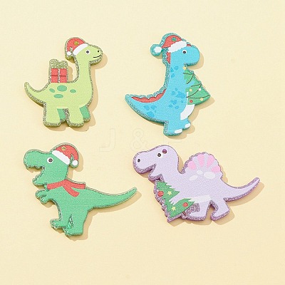 4Pcs 4 Styles Printed Opaque Acrylic Pendants MACR-FS0001-55-1