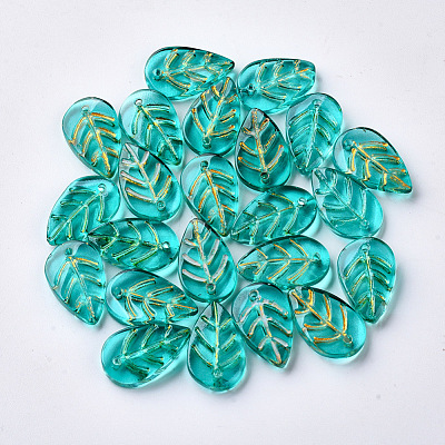 Transparent Spray Painted Glass Pendants X-GLAA-S054-002B-01-1