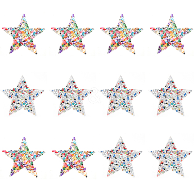 12Pcs 2 Style Star Shape Hotfix Rhinestone DIY-CA0005-96-1