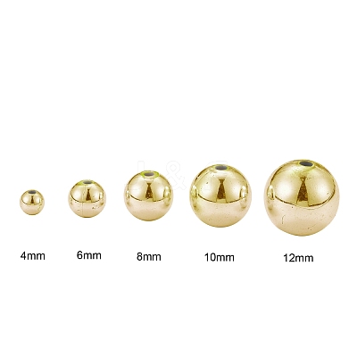 5 Sizes Plating Acrylic Beads PACR-LS0001-01G-1