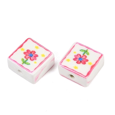Printed Handmade Porcelain Beads PORC-G016-04A-1
