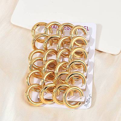 202 Stainless Steel Polishing Hoop Earrings EJEW-M106-02G-06-1