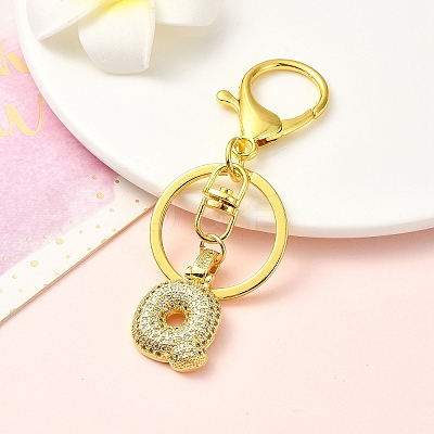 Brass Micro Pave Cubic Zirconia Keychain KEYC-YW00089-17-1