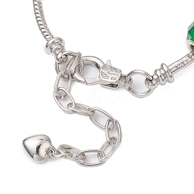 Christmas Theme Glass & Alloy European Beads Bracelets for Women BJEW-JB11198-01-1
