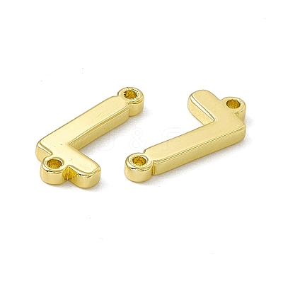 Rack Plating Brass Letter Connector Charms KK-C007-38G-L-1