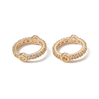 Brass Micro Pave Cubic Zirconia Bead Frames KK-A171-05G-03-1