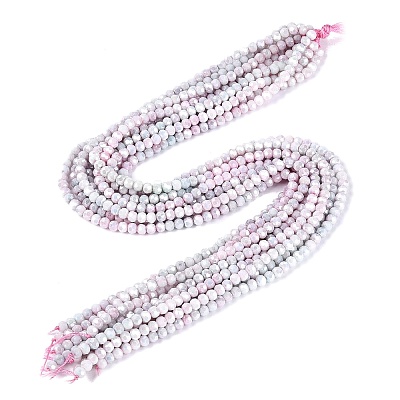 Anti-Tarnish Electroplate Glass Beads Strands EGLA-ZX010-4mm-06-1