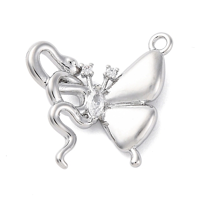 Brass Rhinestone Pendants KK-E793-25P-1
