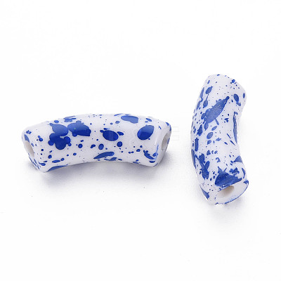 Opaque Spray Painted Acrylic Beads MACR-S372-001F-B05-1