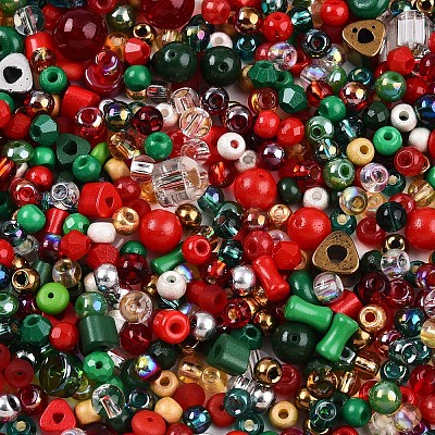 Christmas Theme Glass Seed Beads SEED-N007-13K-1