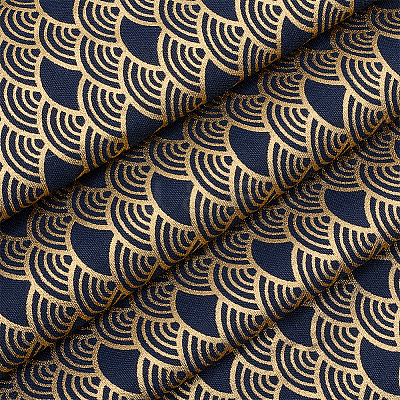 Fish Scales Pattern Japanese-style Cotton Fabric DIY-WH0579-98A-1