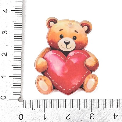 Valentine's Day Opaque Printed Acrylic Pendants OACR-A045-06I-1