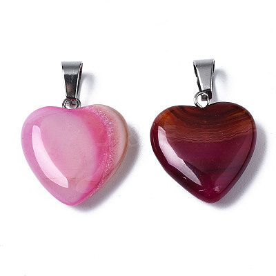 Natural Banded Agate/Striped Agate Pendants G-T122-24A-1