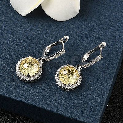 925 Sterling Silver Micro Pave Cubic Zirconia Hoop Earrings EJEW-B147-01B-04-1