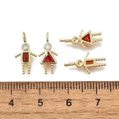 Brass Micro Pave Cubic Zirconia Pendants KK-D339-02G-01-1