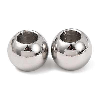 Tarnish Resistant Rondelle 201 Stainless Steel European Beads STAS-N020-03-10mm-1