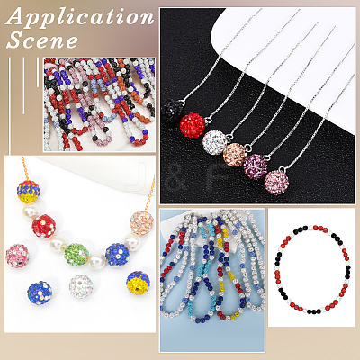 150Pcs 15 Colors Pave Disco Ball Beads RB-PA0001-09A-1