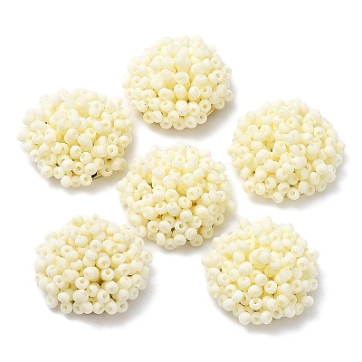 Glass Seed Beaded Cabochons FIND-G058-02E-1