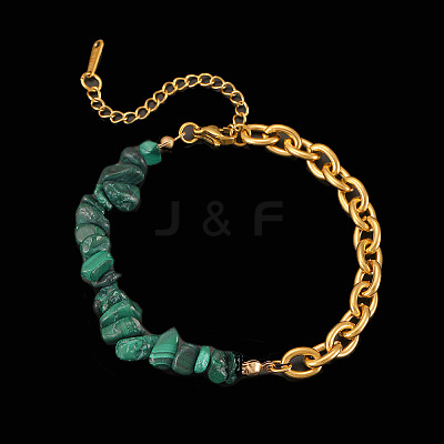 Daily Fashion Synthetic Malachite Chip Beaded Bracelets FS-WG13CD5-03-1