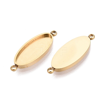 304 Stainless Steel Connector Cabochon Settings STAS-Q113-37G-1