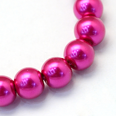 Baking Paint Pearlized Glass Pearl Round Bead Strands HY-Q003-10mm-17-1
