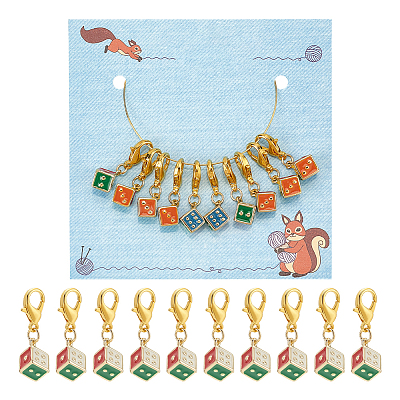 Alloy Enamel Pendant Stitch Markers HJEW-AB00601-1