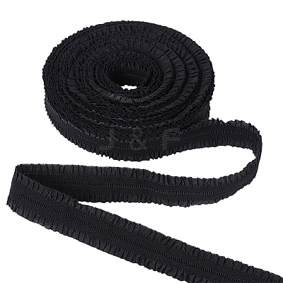 Polyester Ruffled Elastic Cord EW-WH0015-02A-1