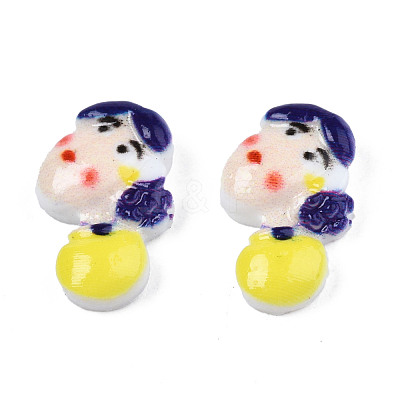Spray Painted Opaque Resin Cabochons CRES-S302-75-1