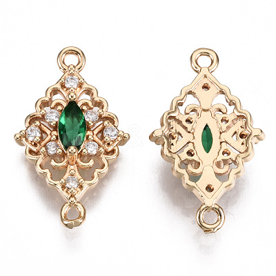 Brass Micro Pave Cubic Zirconia Links Connectors KK-R111-010-A01-1