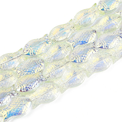 Transparency Electroplate Glass Beads Strands GLAA-T023-40A-07-1