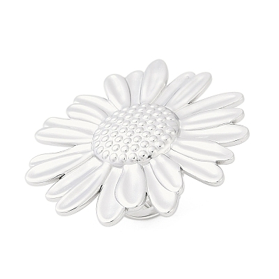 Anti-Tarnish 304 Stainless Steel Flower Open Cuff Rings RJEW-M047-11P-1