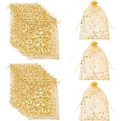 150Pcs 3 Style Organza Bags OP-NB0001-08-1