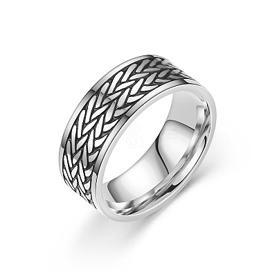 Retro 201 Stainless Steel Enamel Finger Rings for Men FS-WG366A7-08-1