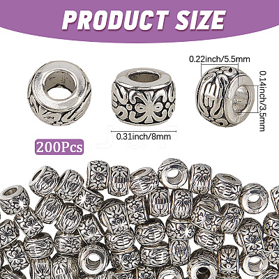 200Pcs Tibetan Style Alloy Spacer Beads TIBE-PA0001-02-1