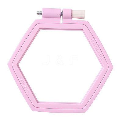 Adjustable ABS Plastic Hexagon Embroidery Hoops TOOL-PW0003-018D-01-1
