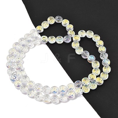 Electroplate Baking Paint Transparent Glass Beads Strands GL-CBA2ED2-05E-1