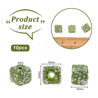 10Pcs Rhinestone Clay Pave Glass Beads FIND-OC0003-18-1
