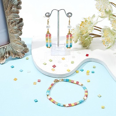 500Pcs 10 Colors 2-Hole Glass Seed Beads SEED-CN0001-03-1