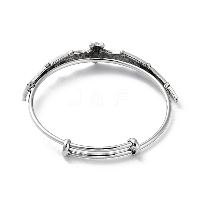 Gothic Bat Alloy Expandable Bangles BJEW-B081-01AS-1