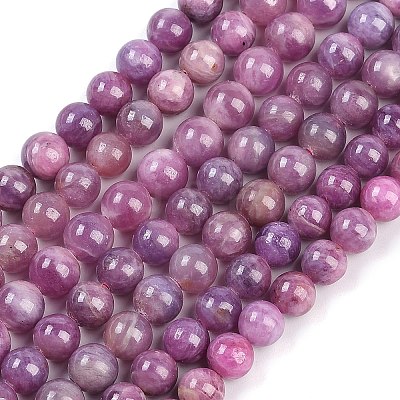 Natural Gemstone Ruby Round Beads Strands G-O017-6mm-06-01-1