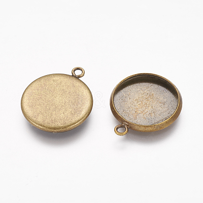 Brass Pendant Cabochon Settings X-KK-B534-AB-1