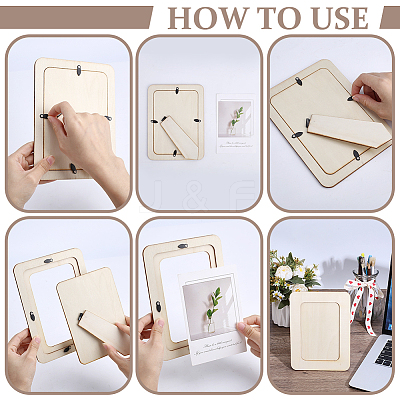 Unfinished Wood Picture Frame Stand AJEW-WH0696-160-1-1