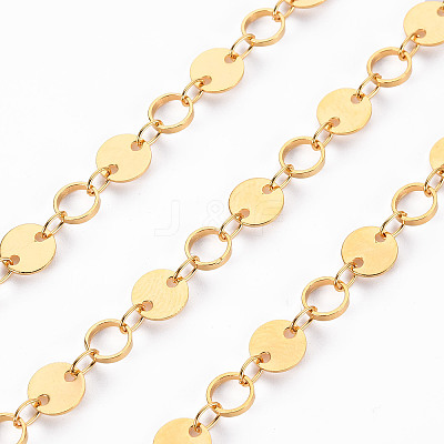 Handmade Brass Flat Sequin Chains CHC-S012-103-1