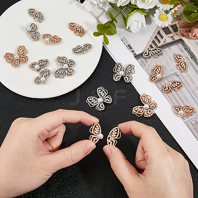 12Pc 2 Colors Iron Rhinestone Buttons FIND-FH0016-79-1