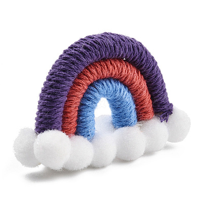 Polycotton(Polyester Cotton) Woven Rainbow Wall Hanging FIND-T035-16B-1